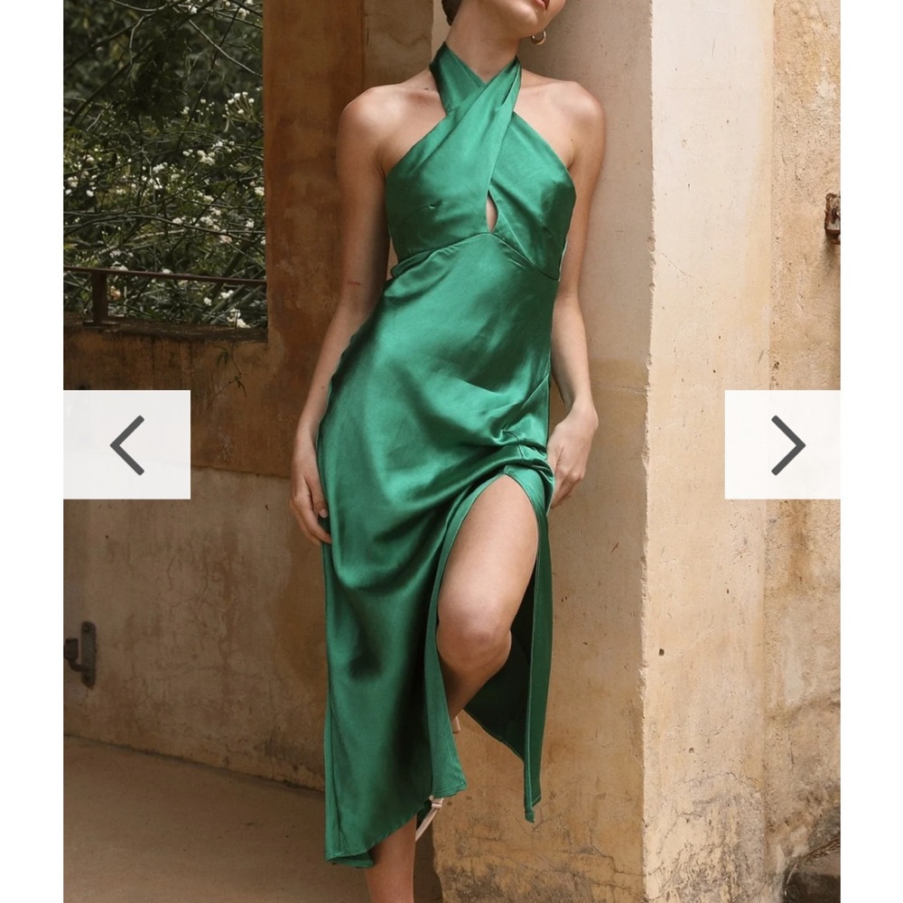 Athena Midi Dress- Emerald